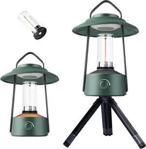 LED Camping Lantern, Dimmable Rechargeable Camping Light with Detachable Tripod, Color Temperature 1600K-5000K, Camping Lamp for Home Power Outage, Hurricane, Hiking