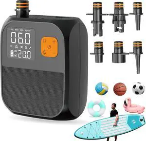 Paddle Board Pump, 25PSI Portable Rechargeable SUP Air Pump, Quick Inflate/Auto Off & Car Adapter Electric Air Compressor for Stand up Paddle Boards,Kayak,Tent