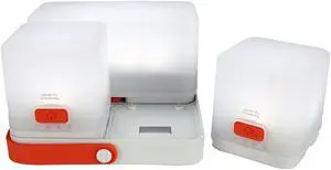 Trio Solar Cube Lanterns with Phone Charger - LED Lamp for Camping, Hiking, and Travel - Emergen Light for Power Outages, Hurricane, Survival Kits