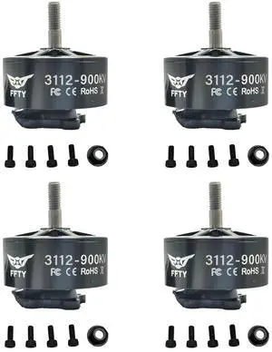 4 Pcs 3112 900KV Brushless Motor for Drone  High-Power BLDC Motor for 8-9 inch Props, 1545W Max, FPV Drone Motors, Brushless RC Motor for Quadcopter, Hexacopter, RC Plane (4)