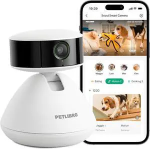 AI Dog Camera Pet Camera Indoor with Phone App [Multi-Pet Recognition, Daily Activity Analysis & Smart Summaries] Cat Cam 360° View, 1080P Dog Cam Night Vision, 2-Way Audio Wi Cam