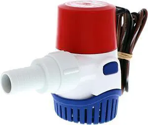 12V Automatic Bilge Pump - Fully Submersible - 500GPH Output - Easy Clean Strainer - Low Power Use - Check Valve & Thermal Cut-Off - Ideal for Boats -107mm x 64mm x 74mm