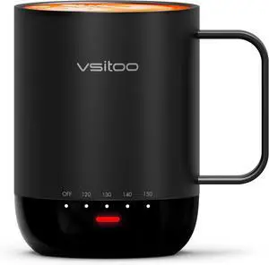 S3 Pro 14oz Smart Self Heating Coffee Mug,Heated Coffee Mug with Auto-Sensing AI Heats Drinks to 120-150°F Hands-Free.Perfect for Home/Ofce,Ideal Gift fo Men/Women, Black