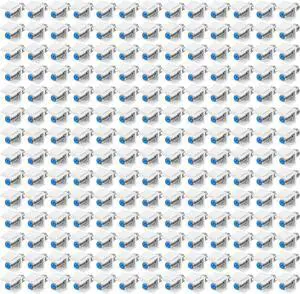 200 Pcs F-Type RG6 Coaxial Cable Connectors, Trapezoidal Keystone Jack Inserts - Blue Inner Core Female to Female Connector, Screw-Type Audio Speaker Trapezoid for Wall Plate (Silver)