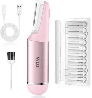 Dermaplane Razor for Women Face with 10 Replaceable Blades, Dermaplaning Tool for Face to Remove Facial Hair & Peach Fuzz, Sonic Dermaplaning Tool for Women, Dermaplane Razor(Pink)