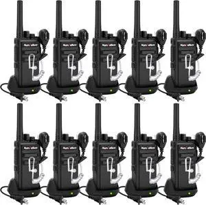 MT-5X Walkie Talkies Long Range for Adults, FRS Radios Walkie Talkie with Conduit Earpiece, Walkie Talkies Rechargeable Type-C Charging Battery, Two Way Radio for Hiking, School10 Pack