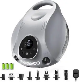 Truely Portable Paddle Board Pump 25 PSI High Pressure Sup Air Pump,4 Minutes Fast Inflation, 74WH Rechargeable Battery Powered Electric Air Pump for Inflatable Kayak Boat Float Tent