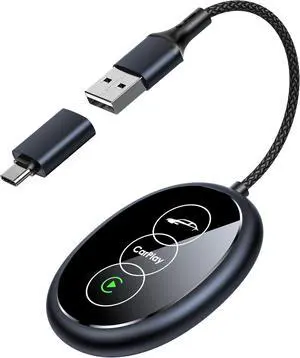 Wireless CarPlay Adapter for iPhone, 2025 Upgraded Converts Wired to Wireless, Plug and Play Mini Car Play, Built-in CarPlay, Coatie with iPhone iOS 10+ and 2016+ Cars