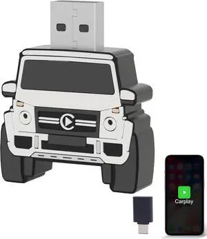 Wireless CarPlay Adapter for iPhone (2025 Upgraded) - Multi-User Seamless Connection for Convert Wired to Wireless Car Play Adapter - No Latency from iOS 10+ to Screen w/USB C (White)
