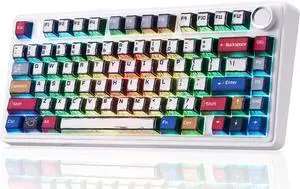 Aula F75 Wireless Mechanical Keyboard,Creamy Keyboard with RGB Backlit Hot Swappae, 81 Keys 75% Layout Gaming Keyboard, uetooth/2.4GHz/Type-C, Creamy Sounding - Reaper Switches