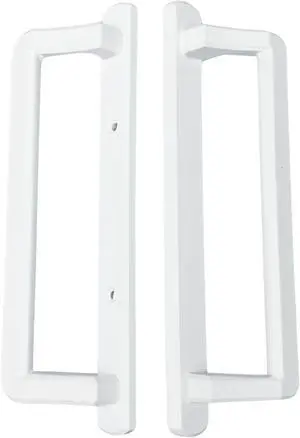 PGT 10" Sliding Door Handle Set with Thumb Latch Lever, and Screws | Interior and terior Replacement Patio Door Handle with 3-7/8" Hole Spacing | Fix Repair PGT Door Hardware (White)