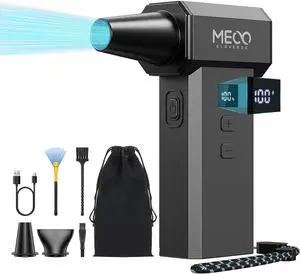 Electric Air Duster, 220,000 RPM-One Touch Turbo Fan, Stepless Speed Adjustae(±1% Precision Control) Dual Display, 2H Max Runtime, Mini Air ower for Car,PC, Electronics, Keyboards