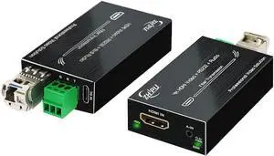 Mini 4K HDMI Fiber tender with RS232 & Audio, 10.2Gbps Zero Delay Lossless Video Signal Up to 20km, Single-Mode Fiber Optic Converter for Home Theater & Large Screen Display