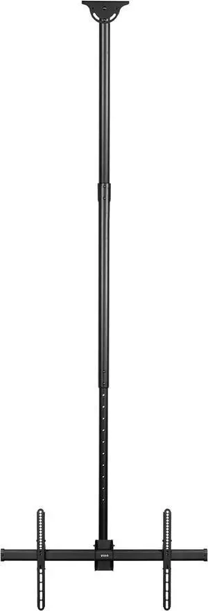 Ceiling Swivel TV Mount for 37 to 90 inch Screens, Telescoping Height Adjuent with 10ft tension Pole, Fits Pitched/Vaulted Roof, VESA up to 800x400, ack, MOUNT-VC90-10
