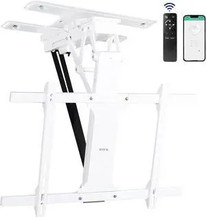 Electric Flip Down Swiveling Ceiling TV Mount for 32 to 70 inch Screens, Large Motorized Flat Ceiling VESA Mount, Master Pack, White, MOUNT-E-FD70S-W