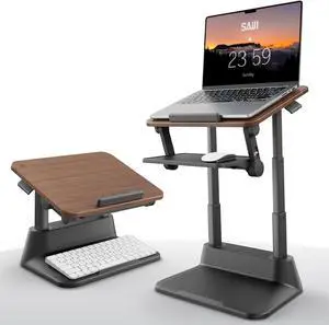 Laptop Stand for Desk, Stae Standing Laptop Riser with Foldae Mouse Pad, Standing Couter Stand with 4 Adjustae Height Up to 20.47", MacBook Stand Fit All Laptops Under 17.3"
