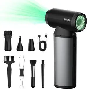 EG evoger Electric Air Duster,180000RPM Super Power Handheld Cordless Air Duster 6000mAh 3-Gear Adjustae Dust ower for Couter, Keyboard,Outdoor, se, Car