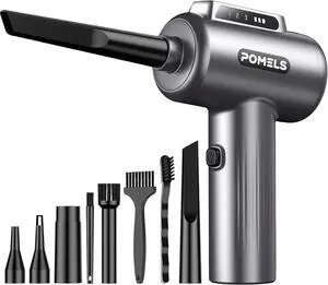 Coressed Air Duster, New Ultra-Powerful Electric Air Duster with LED Light, 3-Speed Adjustae, Rechargeae Cordless Mini ower for Couter, Keyboard, Car, PS5, Outdoor & Home Cleaning