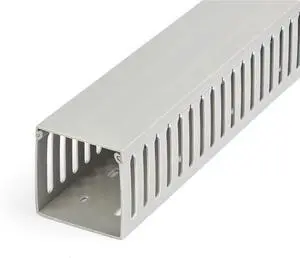 .com Open Slot Cae Management Raceway with Cover, 3"(75mm)W x 3"(75mm)H - 6.5ft(2m) length - 1/4"(8mm) Slots, PVC Network Cae Hider/Wall Wire Duct, Max 200 Caes, UL Listed, TAA