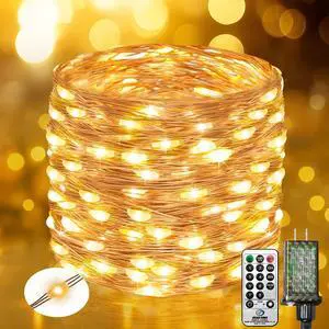 Fairy Lights Plug in with Remote, 660FT 2000 LED Outdoor Twinkle Lights Waterproof with Timer, 8 Modes Indoor String Lights for Bedroom Patio Garden Wedding Chrias Decoration, Warm White