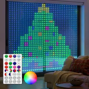 540 RGBIC LED Smart Curtain Fairy Lights, 4.9x6.6ft Dynamic Color Changing Chrias String Lights with Remote, IP65 Waterproof Smart Wall Window Lights for Bedroom Living Room Garage