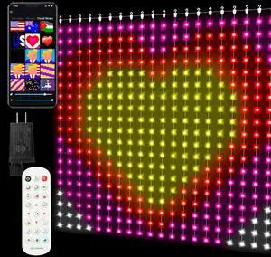 Smart Curtain Lights 400 LED, Color Changing Curtain Lights 6.6ft*6.6ft with APP&Remote,Dynamic DIY Fairy String Light for Bedroom Living Room Backdrop LED Halloween Chrismas Light Decor