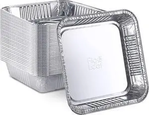 (480 Pack) 7 x 7 Square Baking Cake Pans| Disposable Aluminum Foil Tins l Portable Food Containers l Perfect for Roasting Toaster Oven Broiling Cooking