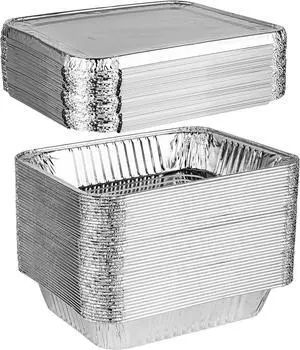 Disposable 9 x 13 Aluminum Foil Pans With Lids Half Size Deep Steam Table Bakeware - Cookware Perfect for Baking Cakes, Bread, Meatloaf, Lasagna Pack of 50 Pans & 50 Lids