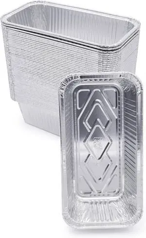 (600 Pack) Premium 2-LB Bread Loaf Baking Pans - 8.5" x 4.5" x 2.5" l Heavy Duty l Disposable Aluminum Foil Tins for Cakes Meatloaf Lasagna