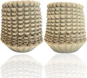 Natural Unbleached Brown Biodegradable Extra Large Coffee Filters 10, 12,13, 14, 15 Cup Basket for Commercial, Home Coffee Maker Extra High Extra Wide Anti ground, 9.75" Flattened Diameter (1000 Pcs)