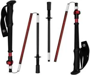 Ultralight Carbon Fiber Trekking Poles  198g Adjustable Folding Hiking Poles for Backpacking (110130cm), Thru-Hiking, Trail Running  Strider Z Compact Collapsible Hiking Pole