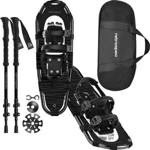 Drifter Snowshoes & Trekking Poles Bundle with Adjustable Bindings - Lightweight Aluminum Snow Shoes for Women & Men - All Terrain Hiking & Winter Sports