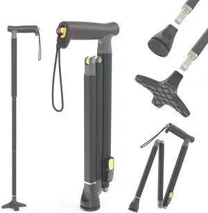 Michael Graves Quick Fold Walking Cane for Men and Women - Foldable Walking Stick for Stability and Style - Collapsible Folding Cane - Walking Sticks for Seniors & Adults