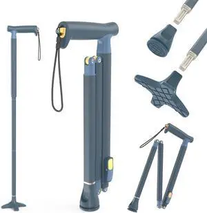 Michael Graves Quick Fold Walking Cane for Men and Women - Foldable Walking Stick for Stability and Style - Collapsible Folding Cane - Walking Sticks for Seniors & Adults