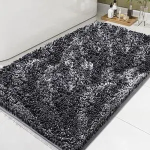 Bathroom Rug Mat 36x48, Thick Soft Chenille Bath Rug Washable, Quick Dry Absorbent Non Slip Bath Mat with Rubber Backing for Bathtub Shower Floor