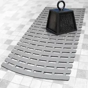 Weighted Non Slip Bath Mat for Textured Tub & Shower Surfaces | Patent Pending | Anti Slip Bathtub Safety Without Suction Cups | Doesnt Float, Works on Tile & Stone 31 x 15