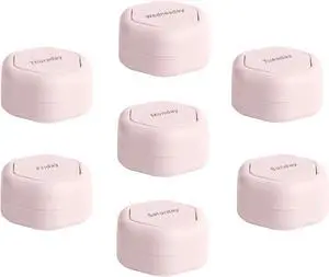 Travel Containers - Pill Case Set - Magnetic Travel Capsules,Daily Medicine Organizer for Pills, Suppents, & Vitamins - 7 Flex Smalls (0.56oz) for Weekly Pill Organizer - Petal