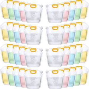 1.3 Gallon Collapsible Water Storage Bag Emergency Jug Container Clear Plastic Water Bladder for Outdoor Sport Camping Hiking No Leak, Freezable, Odorless, Flat Folding (No Scale)