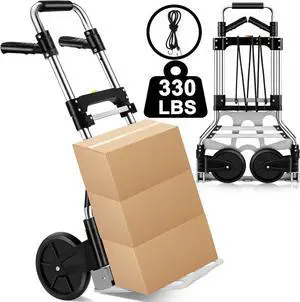 330 LB Capacity Folding Hand Truck Dolly Cart, Portable Aluminum Dolly Cart with Telescoping Handle and Rubber Wheels for Moving,Shopping,Travel,Office Use. 330 LB Capacity Folding Hand Truck Dolly Cart, Portable Aluminum Dolly Cart with Telescoping Handle and Rubber Wheels for Moving,Shopping,Travel,Office Use.
