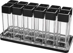 12 Tubes Coffee Bean Cellars with Stand & Hopper - Single Dose Coffee Bean Vaults - Espresso Bean Storage Set - One-Way Exhaust Valve - Capacity 25-28g