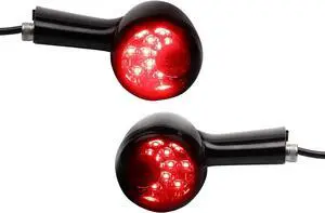 Universal Smoked Bullet Front Rear LED Turn Signals, Motorcycle Brake Taillights 12V Tail Lights Compatible with Halrey Sportster XL1200 Iron 883 Touring Dyna - 2Pcs