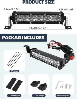 Dirt Bike Light Bar,60W 2500LM Motorcycle Headlight Light Bar Plug-Play Universal for Most 7/8" Handlebar CRF110 KLX140 KLX110 TTR110 TTR110E