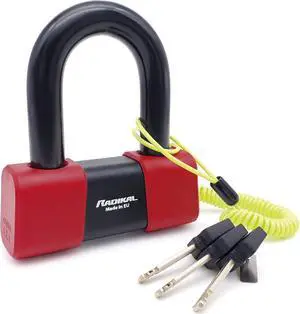 RK75 Premium Mini U Disc Lock for Motorcycles, SRA Approved, Highly Deterred, Brutally Tested, ø18mm ble Locking Hardened Steel Shackle, Reminder Cable, Moto Anti Theft Wheel Brake Lock