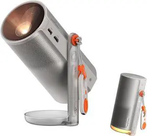 MoGo 4 Laser Portable Projector with 4 Filters, 550 ISO Lumens, 360° Built-in Stand, Built-in Battery, 2.5H Movie Time, Google TV with Licensed Netflix, 2×6W Harman Kardon