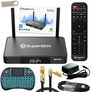 Besttop 2025 Latest SuperBox S6 Pro Fully Loaded, 4G+32G Powerful Smart TV Box,Time Shift, Parental Control Time, Powerful Super Box with Voice Remote Control for Family Entertainment