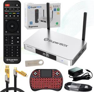 Besttop Superbox Supreme 2025 Fully Loaded with Premium Bonus Content, 8K Smart TV Box with 4G+128G, Wireless Voice Remote, 1000M Ethernet Port Super Box, Easy Setup Guide