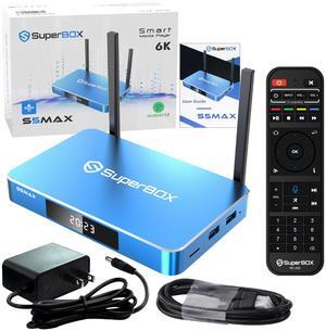Besttop Superbox S5 Max 2025 Fully Loaded, 4GB RAM+64GB ROM, Super Box S5 Max Smart TV Box with Voice Remote, 2T2R Dual Band WiFi, Easy Setup Guide & Phone Support by Authorised Seller