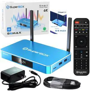 Besttop Superbox S6 Max 2025 Fully Loaded, 4GB RAM+64GB ROM, Super Box S6 Max Smart TV Box with Voice Remote, 2T2R Dual Band WiFi, Easy Setup Guide & Phone Support by Authorised Seller