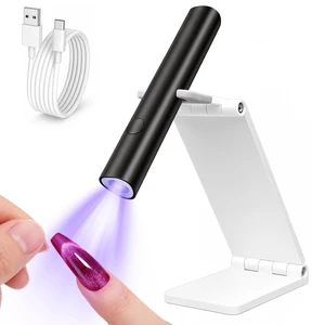 UV Light for Gel Nails, Mini U V LED Nail Lamp Handheld with Stand, Portable Nail Dryer Rechargeable USB Cordless for Fast Drying, Black UV Light for Gel Nails, Mini U V LED Nail Lamp Handheld with Stand, Portable Nail Dryer Rechargeable USB Cordless for Fast Drying, Black
