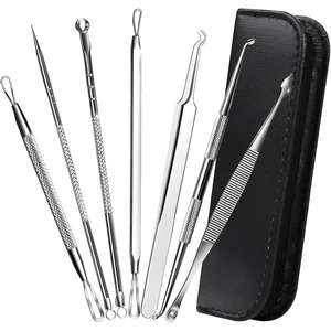 YEVYO 7 in 1 Pimple Popper Tool Kit, Blackhead Remover Tools, Pimple Popper Tool Zit Popper Tool Acne Tools Black Head Remover for Face with Bag (Silver) YEVYO 7 in 1 Pimple Popper Tool Kit, Blackhead Remover Tools, Pimple Popper Tool Zit Popper Tool Acne Tools Black Head Remover for Face with Bag (Silver)